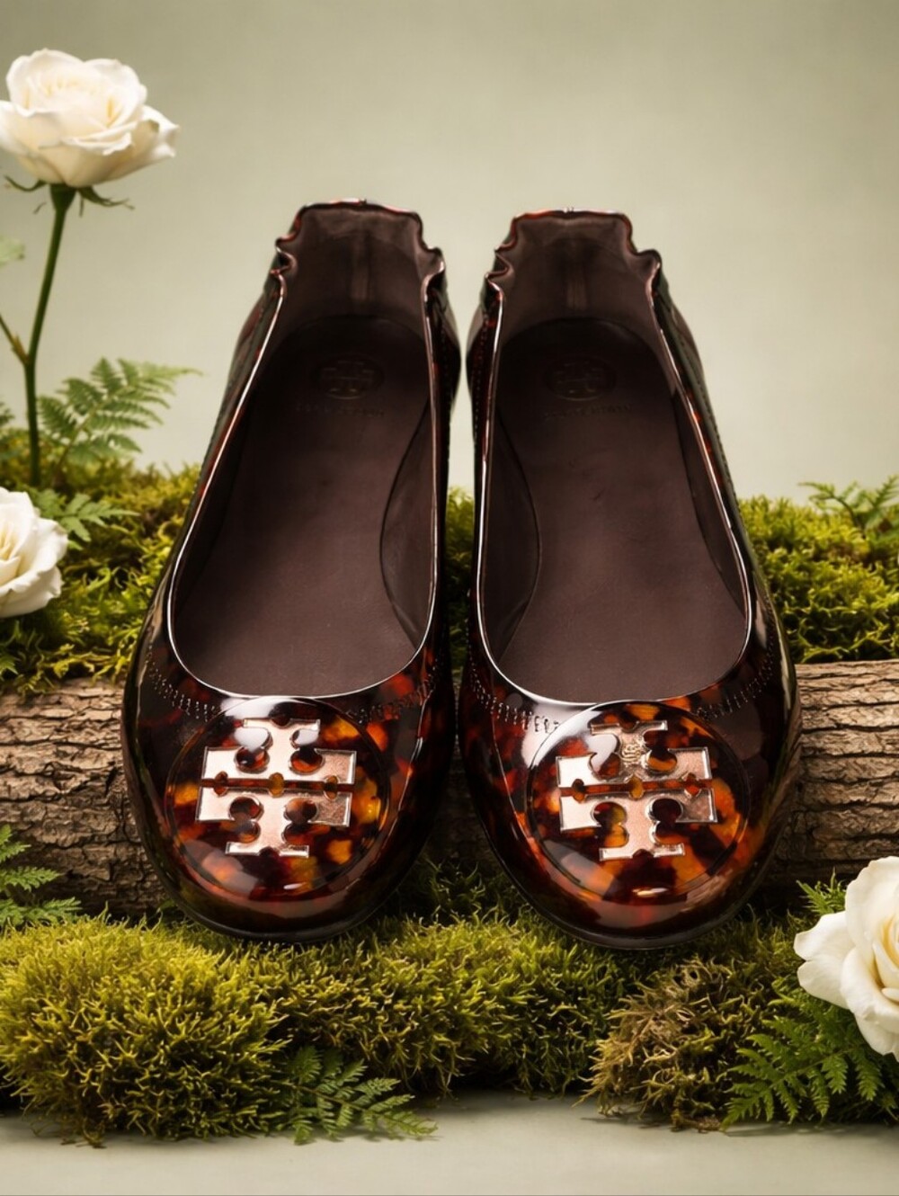 Tory Burch Tortoiseshell Patent Reva Ballet Flats